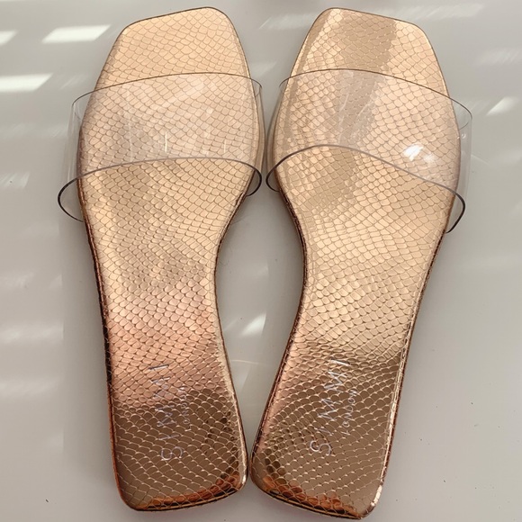 Rose Gold Snake Sandals - Picture 1 of 4